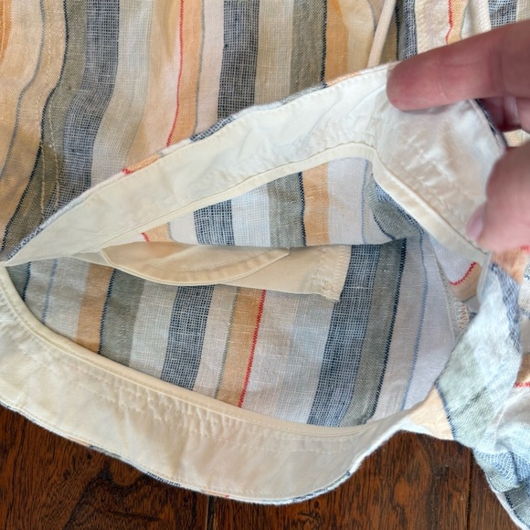 Athleta Beachside Bali Linen Short in Multi Blanket Stripe Casual Beach Size M - Picture 2 of 7